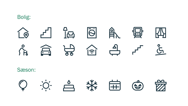 Eksempel på Nyboligs ikoner