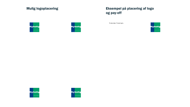 Placering af Nyboligs logo og pay-off